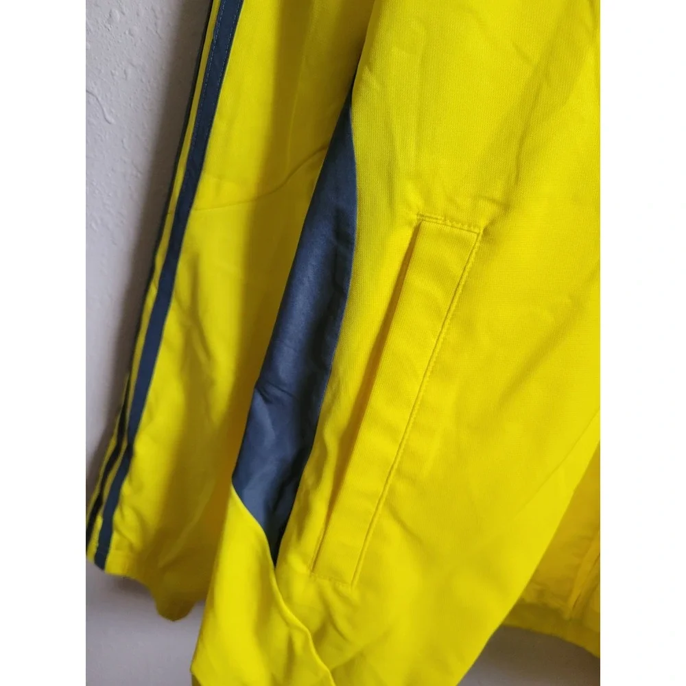 Vintage Adidas Drive 2‎ Zip Jacket Men's Yellow Blue Stripes Windbreaker Sz XL